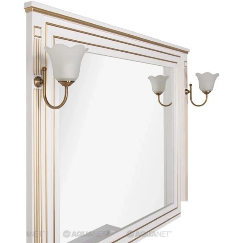 Зеркало 120x96,3 см белый золотая патина Aquanet Паола 00186105