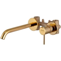 Смеситель для раковины Remer X Style X15PDO встраиваемый, без донного клапана, золотой