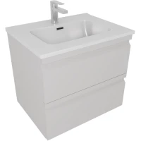 Тумба с раковиной Aquatek Вега AQ77060-LG 61 см, подвесная, серый туман матовый