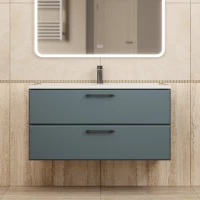 Тумба под раковину Uperwood Foster New TFosterNEW100g 99,6 см, подвесная, серый графит матовый