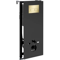 Инсталляция для унитаза WasserKRAFT Abens 20 20TLT.010.ME.BL.PG03 с кнопкой смыва, золотой