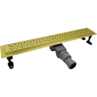 Душевой трап (лоток) Cezares Relax RELAX-LD-60-BORO 60 см, с решеткой, перфорированный, золотой матовый