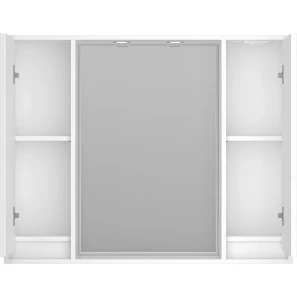 Изображение товара зеркальный шкаф brevita balaton bal-04100-01-011 98x80 см, с подсветкой, выключателем, белый матовый