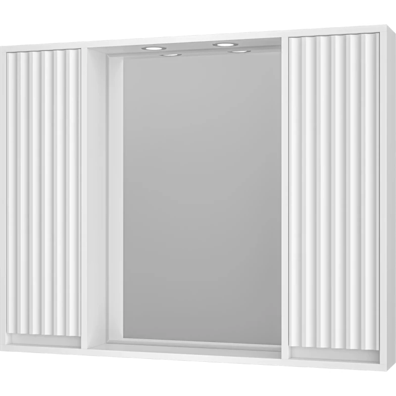 Зеркальный шкаф Brevita Balaton BAL-04100-01-011 98x80 см, с подсветкой, выключателем, белый матовый