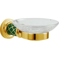 Мыльница Boheme Murano 10903-GR-G настенная, золотой/бирюзовый
