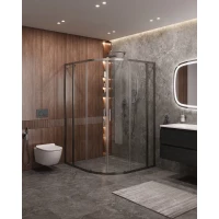 Душевой уголок Cezares Molveno MOLVENO-RH-22-130/120-C-GM-IV 130x120 см, профиль оружейная сталь матовый, стекло прозрачное
