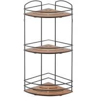 Полка для ванной Tekno-tel BK075B 21x21 см, угловая, тройная, черный матовый