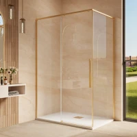 Душевой уголок Vincea Ultima VSR-7UL9011CLG 110x90 см, профиль золотой матовый, стекло прозрачное