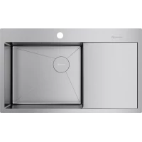 Кухонная мойка Omoikiri Akisame 86-IN-L Side 4997031 86x51 см, нержавеющая сталь