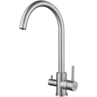 Смеситель для кухни Raffine F108L с подключением к фильтру, сатин