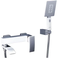 Смеситель для ванны Gappo G3207-8 с душевым гарнитуром, хром/белый