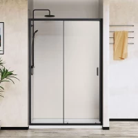 Душевая дверь Vincea City VDS-5CT140CLB 140 см, профиль черный матовый, стекло прозрачное