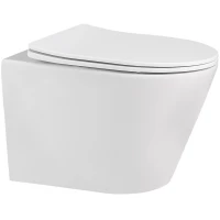 Унитаз подвесной Abber Bequem AC1102MW безободковый, с сиденьем микролифт, белый матовый