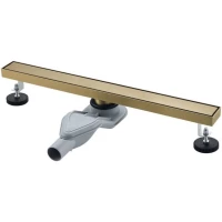 Душевой трап (лоток) Grocenber T600MG 60 см, с решеткой, 2 в 1 под плитку, золотой матовый