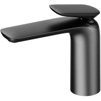 Смеситель для раковины AQUAme Como AQM6510GM без донного клапана, серый матовый