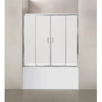 Шторка для ванны 150 см BelBagno Uno UNO-VF-2-150/145-M-Cr матовое