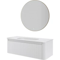 Комплект мебели Armadi Art Voi Matt White 782-120-R-MW + 786-120-MW без отв. + 545-100-MG 122 см, подвесной, белый матовый