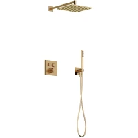 Душевой комплект Sancos Linn SC9022BB 250 мм, с термостатом, бронза матовая
