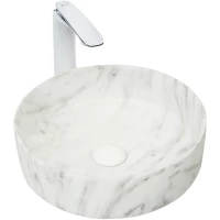 Раковина-чаша WeltWasser Elbach 3134 M820 10000004541 35,5x35,5 см, накладная, белый мрамор