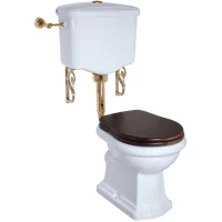 Унитаз напольный Migliore Bella 31108 с низким бачком, белый, фурнитура золотой