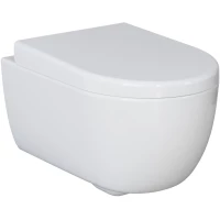 Унитаз подвесной Ambassador Abner 103T20001R-102T20001 безободковый, с сиденьем микролифт, белый глянец