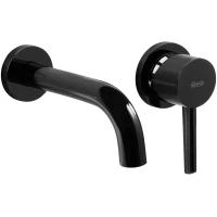 Смеситель для раковины Rea Lungo REA-B4421 встраиваемый, без донного клапана, черный глянец