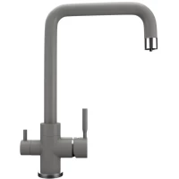 Смеситель для кухни Ulgran UQ-019-09 с подключением к фильтру, мокрый асфальт