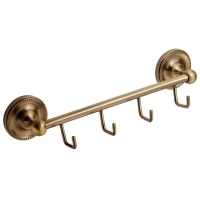 Планка с крючками Fora Real FOR-RE004 для ванны, бронза