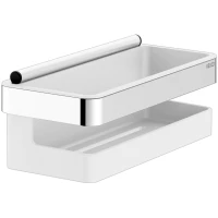 Полка для ванной KEUCO Collection Moll 12759010000 24 см, со встроенным стеклоочистителем, хром/белый