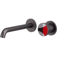 Смеситель для раковины Bronze De Luxe OMG! 9007GM-R встраиваемый, графит матовый/красный