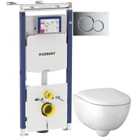 Комплект подвесной унитаз Geberit Renova Compact 500.803.00.1 + система инсталляции Geberit 111.362.00.5 + 115.770.21.5