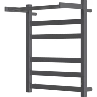 Полотенцесушитель электрический Point Меркурий с полкой П5 PN83856PGR 600x530, диммер правый, графит матовый