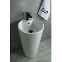 Раковина GID Nb131wgs 40x40 см, напольная, белый мрамор