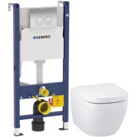 Комплект подвесной унитаз Grohe Euro Ceramic 39328000 + 39330001 + система инсталляции Geberit 458.124.21.1
