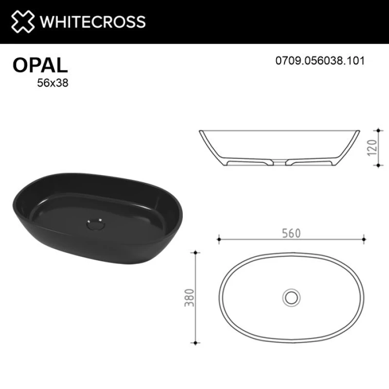 Раковина 56x38 см Whitecross Opal 0709.056038.201