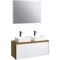 Комплект мебели дуб балтийский/белый глянец 120 см Aqwella 5 Stars Mobi MOB0112DB + MOB0712W + 4640021064269 + 4640021064269 + SM0210