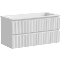 Тумба с раковиной белый матовый 101 см Sancos Snob T SNT100W + CN7013