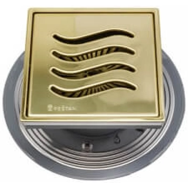 Душевой трап 144x144/50 мм золотой Pestan Confluo Standard Tide Mask Gold Vertical 13000163
