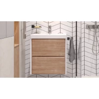 Тумба 59 см Velvex Gesso tp.GES.9696.60.2Y белый матовый/дуб сонома