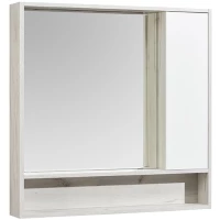 Зеркальный шкаф 100x91 см белый глянец/дуб крафт Акватон Флай 1A237802FAX10