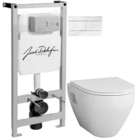 Комплект подвесной унитаз Am.Pm Spirit 2.0 C701738WH + C707857WH + система инсталляции Jacob Delafon E5504-NF + E4316-00
