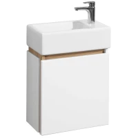 Тумба с раковиной белый глянец/эбони светлый 46 см Акватон Эклипс 1A1728K1EK49R