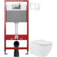 Комплект подвесной унитаз beWash Bogen 88303201 + система инсталляции Tece 9400413
