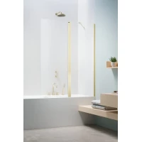 Шторка на ванну Radaway Nes Brushed Light Gold PND II 110 Right 10009110-98-01R 110 см R, профиль светлое золото матовый, стекло прозрачное