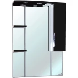 Изображение товара зеркальный шкаф 75x100 см черный глянец/белый глянец r bellezza лагуна 4612112001040