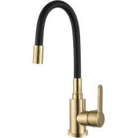 Смеситель для кухни Frud R42052-33 с гибким изливом, золотой матовый
