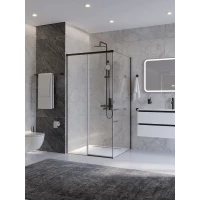Душевой уголок Cezares Plane PLANE-A-1-100-C-GM 100x100 см, профиль оружейная сталь матовый, стекло прозрачное