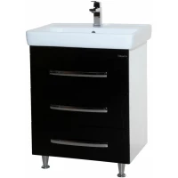 Тумба черный глянец/белый глянец 55 см Bellezza Рокко 4635309660042