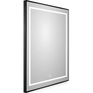 Изображение товара зеркало belbagno kraft spc-kraft-600-800-led-tch-warm-nero 60x80 см, с led-подсветкой, сенсорным выключателем, антизапотеванием, черный