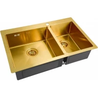 Кухонная мойка Zorg SZR-78-2-51-L BRONZE 78x51 см, бронза